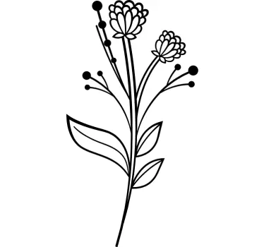 Wall sticker floral stem design - TenStickers