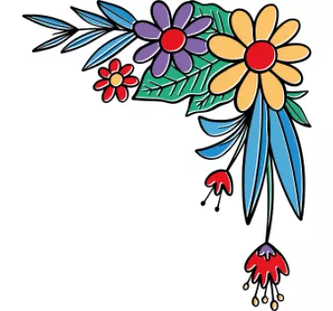 Corner composition of Polish flowers wall decor - TenStickers