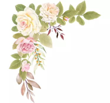 Wall sticker serene floral accents - TenStickers