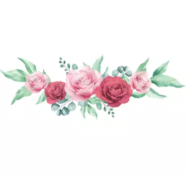 Flower wall sticker floral arrangement display - TenStickers