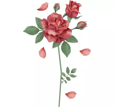 Flower wall sticker stylish rose arrangement - TenStickers