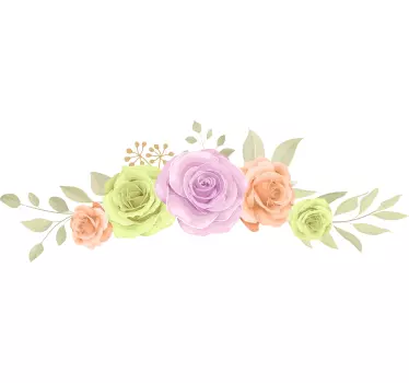 Flower wall sticker floral arrangement design - TenStickers