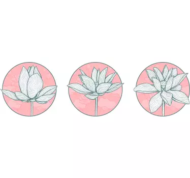 Wall sticker lotus flower trio - TenStickers
