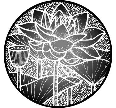 Wall sticker lotus floral design - TenStickers