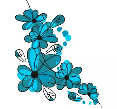 Flower wall sticker vibrant botanical elements - TenStickers