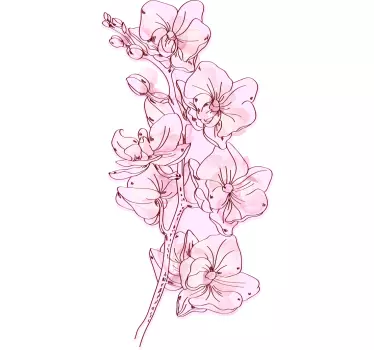 Wall sticker orchid floral design - TenStickers