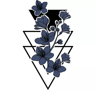 Wall sticker floral geometric arrangement - TenStickers
