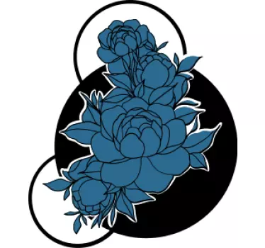 Flower wall sticker floral blue arrangement - TenStickers