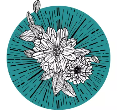 Wall sticker floral burst design - TenStickers