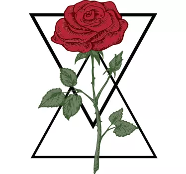 Flower wall sticker red rose illustration - TenStickers