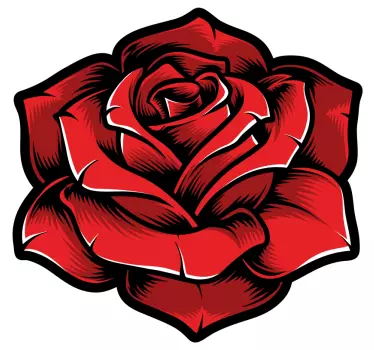 Rose on white glass door sticker - TenStickers