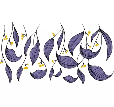 Wall sticker purple leaf pattern - TenStickers