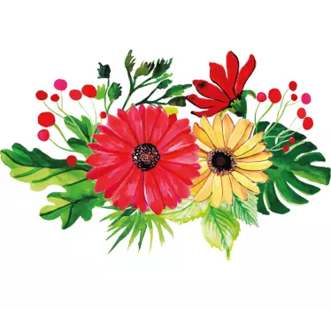 Radiant flower arrangement wall sticker - TenStickers