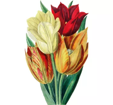 Colorful blossom composition wall sticker - TenStickers