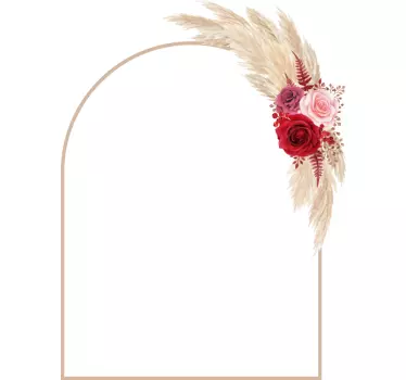 Mirror sticker floral frame accent - TenStickers