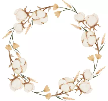Wall sticker cotton floral circle - TenStickers