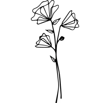 Minimalist dried flower wall sticker - TenStickers