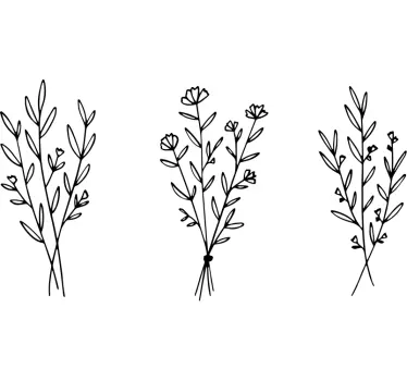 Nature wall sticker ornate floral design - TenStickers