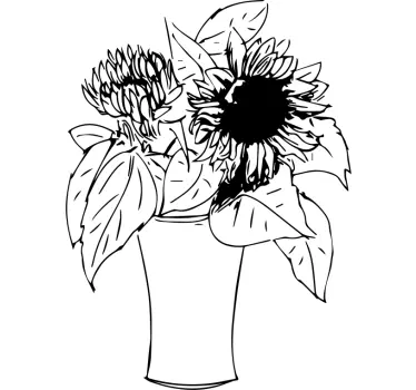 Wall sticker floral sunflower arrangement - TenStickers