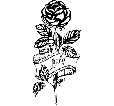 Flower wall sticker black rose decoration - TenStickers