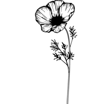 Wall sticker stylized floral design - TenStickers