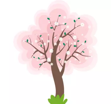 Wall sticker blooming rose tree - TenStickers