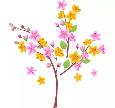 Wall sticker floral branches arrangement - TenStickers