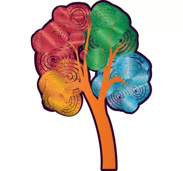 Plant sticker colorful spiraled tree - TenStickers