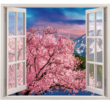 Blossoming Tree View nature wall sticker - TenStickers