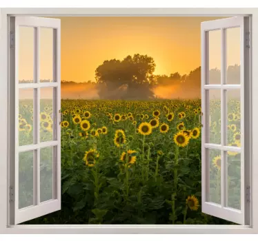Spring field in the evening flower wall sticker - TenStickers