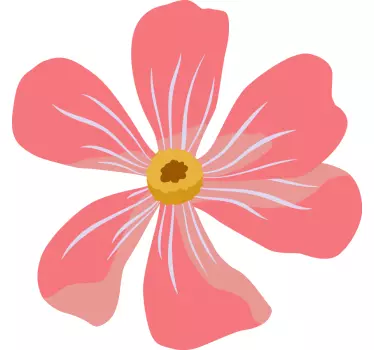 Pink floral design flower wall sticker - TenStickers