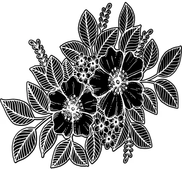 Flower wall sticker botanical leaf design - TenStickers
