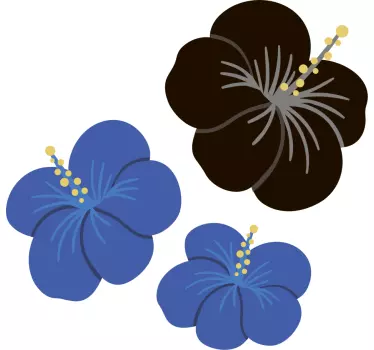 Hibiscus floral arrangement flower wall sticker - TenStickers