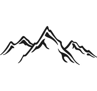 Nature wall sticker stylish mountain peaks - TenStickers