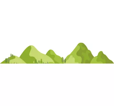 Nature wall sticker lush green mountains - TenStickers