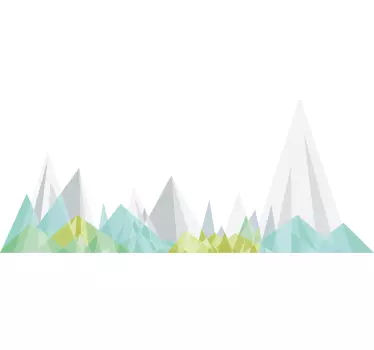 Nature wall sticker geometric mountain landscape - TenStickers
