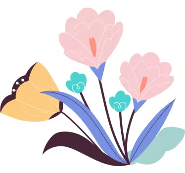 Chic botanical composition wall sticker - TenStickers