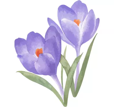 Wall sticker purple flower design - TenStickers
