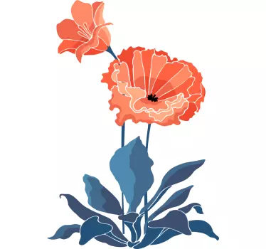 Flower wall sticker floral design in bloom - TenStickers