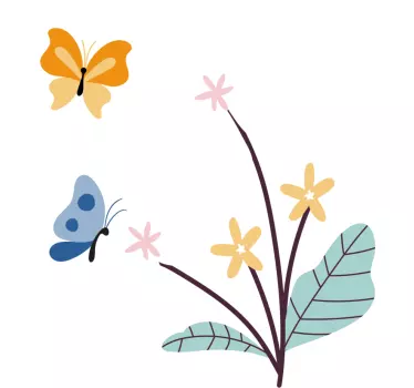 Wall sticker colorful floral elements - TenStickers