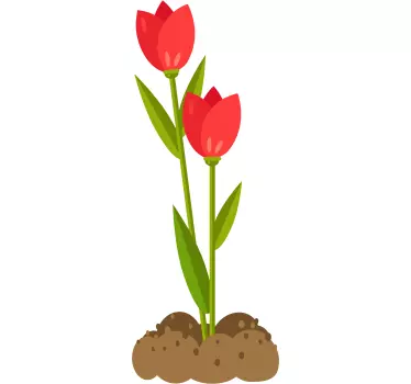 Two roses in earth glass door decal - TenStickers