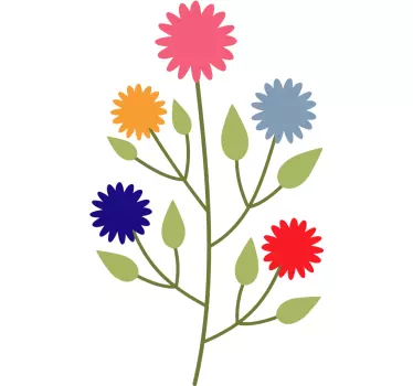 Vibrant floral composition wall sticker - TenStickers