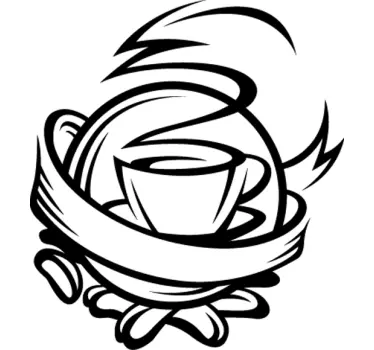 Coffee Logo Kitchen Sticker - TenStickers