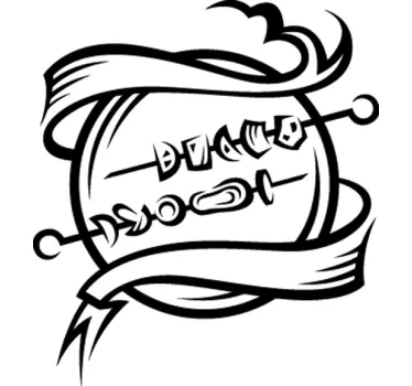 BBQ Meat Skewers Kitchen Sticker - TenStickers
