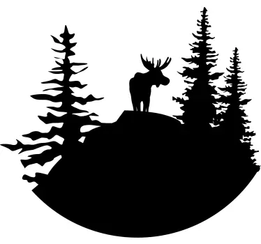 Nature wall sticker moose among trees - TenStickers