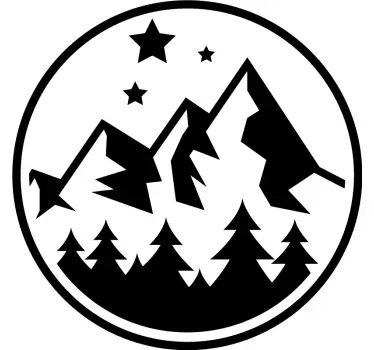 Nature wall sticker mountainous forest scene - TenStickers