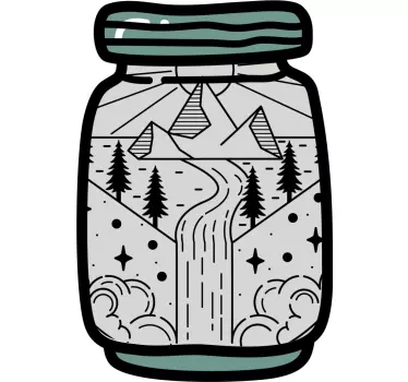 Nature wall sticker mountain landscape jar - TenStickers