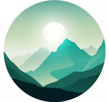 Nature wall sticker mountain view silhouette - TenStickers
