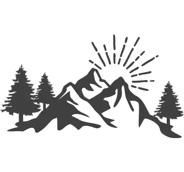 Nature wall sticker majestic mountain silhouette - TenStickers
