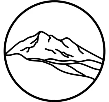 Nature wall sticker mountain outline circle - TenStickers